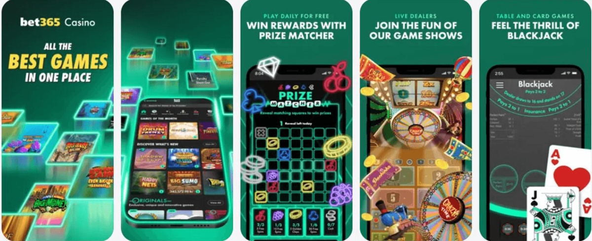 top rated mobile casino app bet365